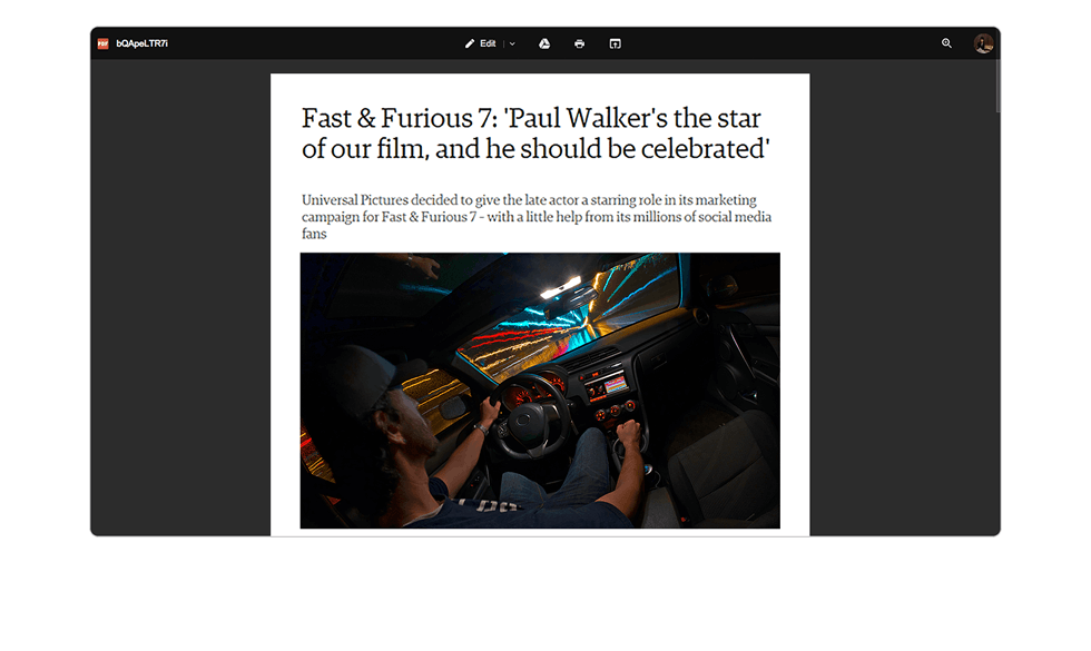 Online preview