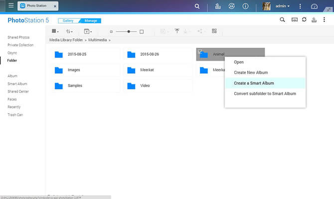 Photo Station - Import Folder to Album
