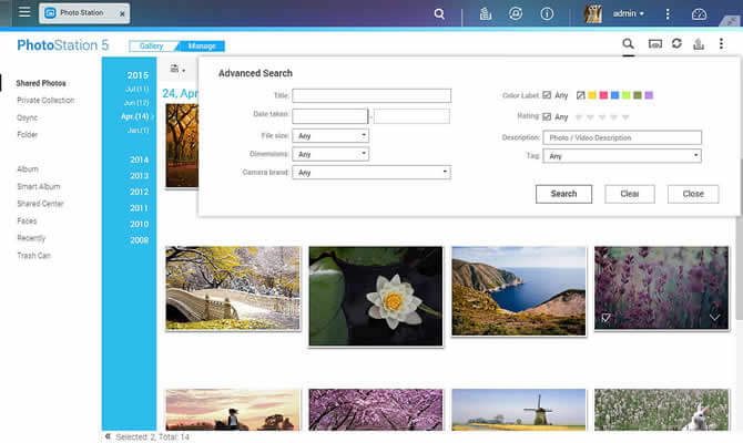 Photo Station - Advanced search